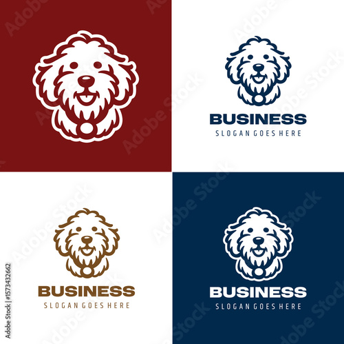 Happy poodle dog logo