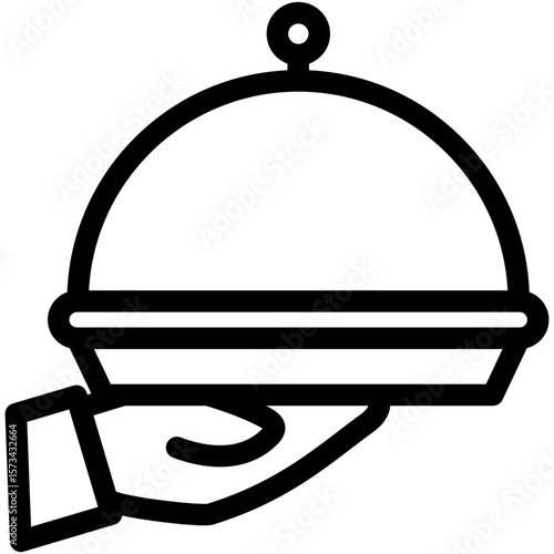 Food Tray black outline icon, use for relaxation, party, Pubs and bars UI, UX kit, app and web development, digital or print.