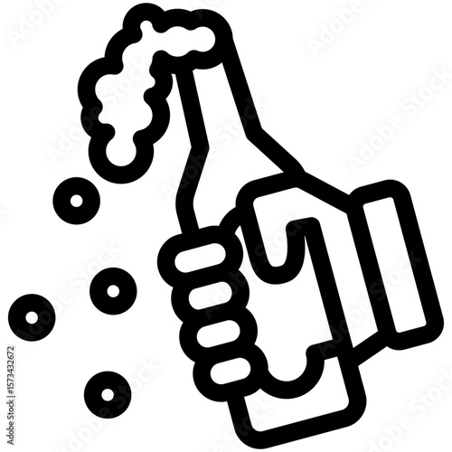 Beer Bottle black outline icon, use for relaxation, party, Pubs and bars UI, UX kit, app and web development, digital or print.