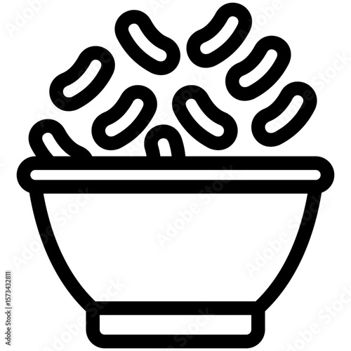 Bowl black outline icon, use for relaxation, party, Pubs and bars UI, UX kit, app and web development, digital or print.