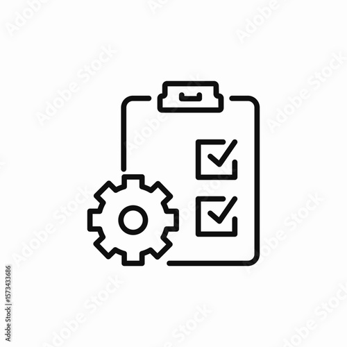 clipboard checklist settings icon sign vector