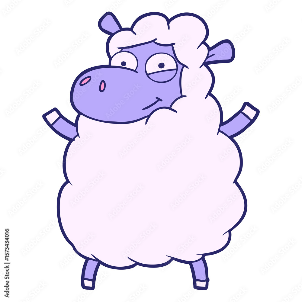 cartoon sheep in bright neon color cartoon sheep in bright neon color