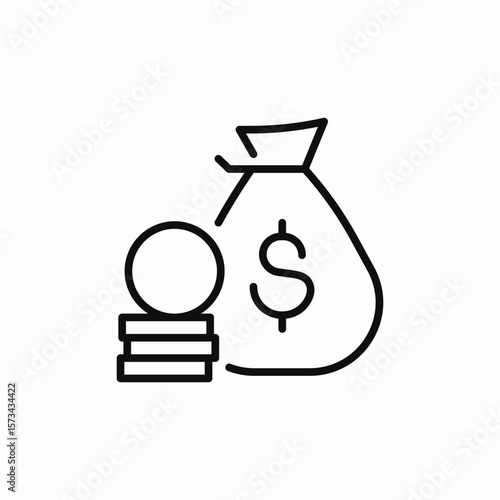 money bag icon sign vector