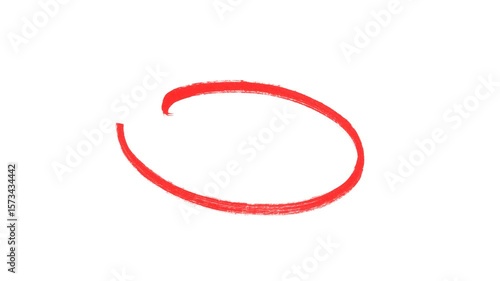 Hand-drawing doodle art circle animation, Hand-drawn red circle highlight for marking anything with transparent background. 4K resolution