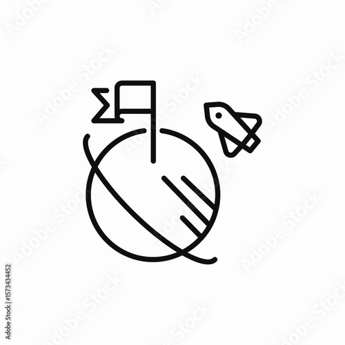 moon flight icon sign vector