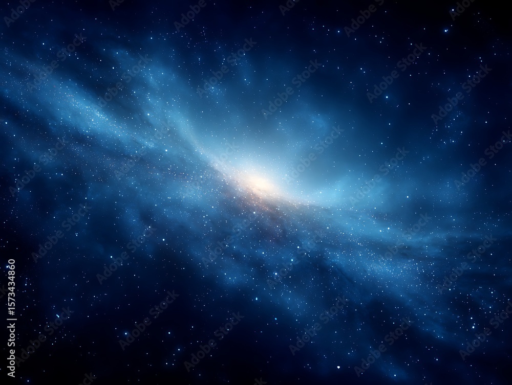 Obraz premium Simple futuristic galaxy background with blue tones and stars