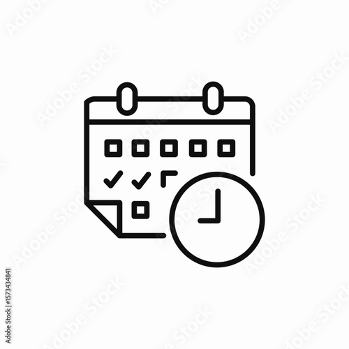 schedule and time icon sign vector