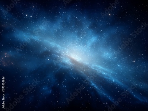 Simple futuristic galaxy background with blue tones and stars