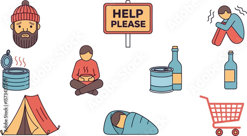 Homelessness poverty social issues help needed assistance for the needy people