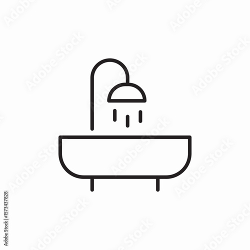 bathtub shower icon sign vector