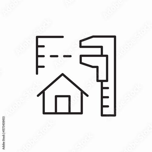 house sizes measure icon sign vector