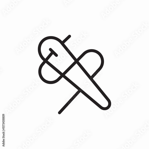 needle sewing tailor icon sign vector