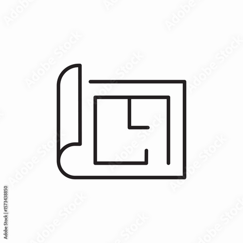 paper apartment plan icon sign vector