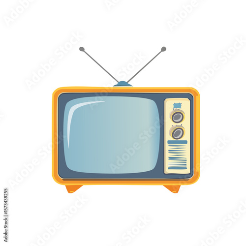 Retro Television Icon Isolated on a Transparent Background