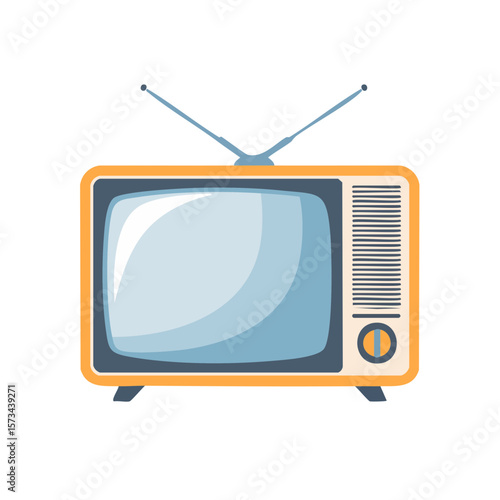 Retro Television Icon Isolated on a Transparent Background