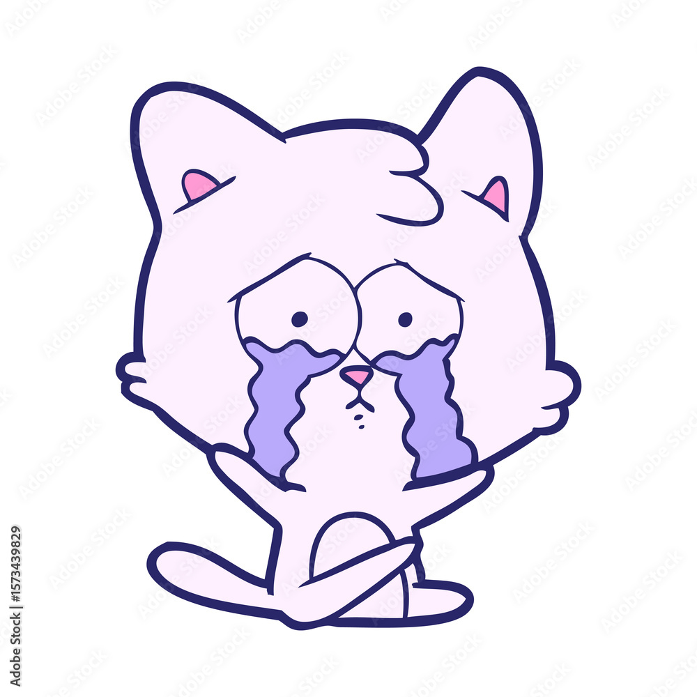 cartoon cat in bright neon color cartoon cat in bright neon color