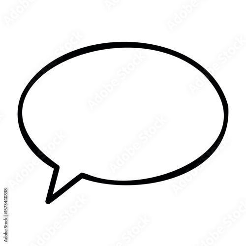 Empty speech bubble icon for text messages and comics. Vector hand-drawn doodle illustration