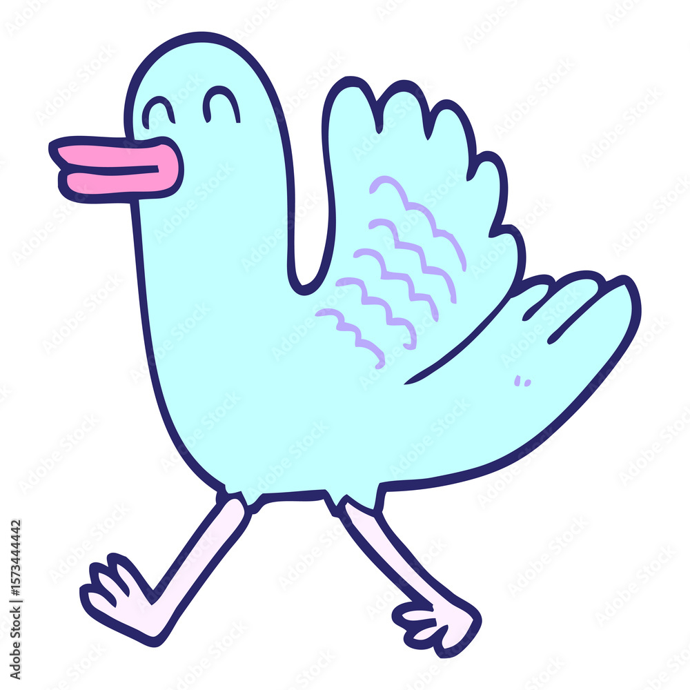 cartoon duck in bright neon color cartoon duck in bright neon color