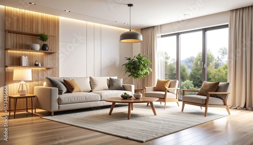 Wallpaper Mural Modern living room interior (7) Torontodigital.ca