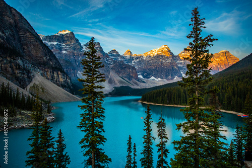 Early Morning Sunrise, Moraine Lake, Alberta, Canada