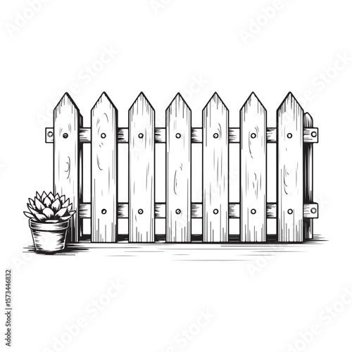 black and white fence