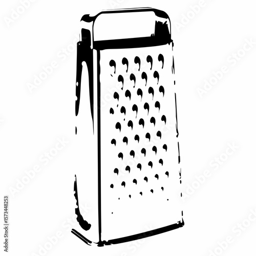 Kitchen grater in minimalistic black and white design  