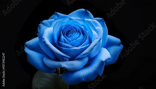 high resolution botanical photography of a rare blue rose in full bloom