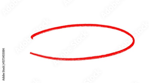 Animated Red Scribbled Circle Video - Hand Drawn Oval Highlight Effect, circle animation, Hand-drawn red circle highlight with transparent background. 