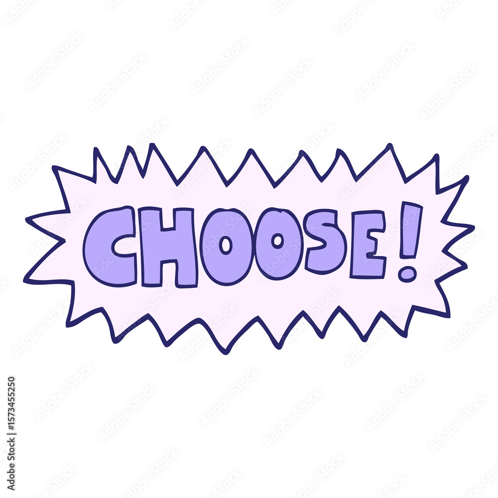 Fototapeta premium hand drawn doodle style cartoon choose symbol in bright neon color