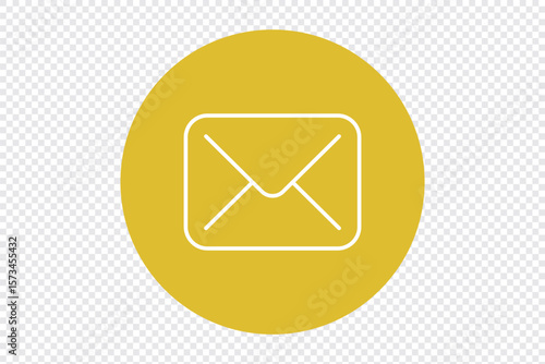 Envelope icon circle. Envelope icon, Email Icon, Inbox Icon Black and White On Transparent Background. 