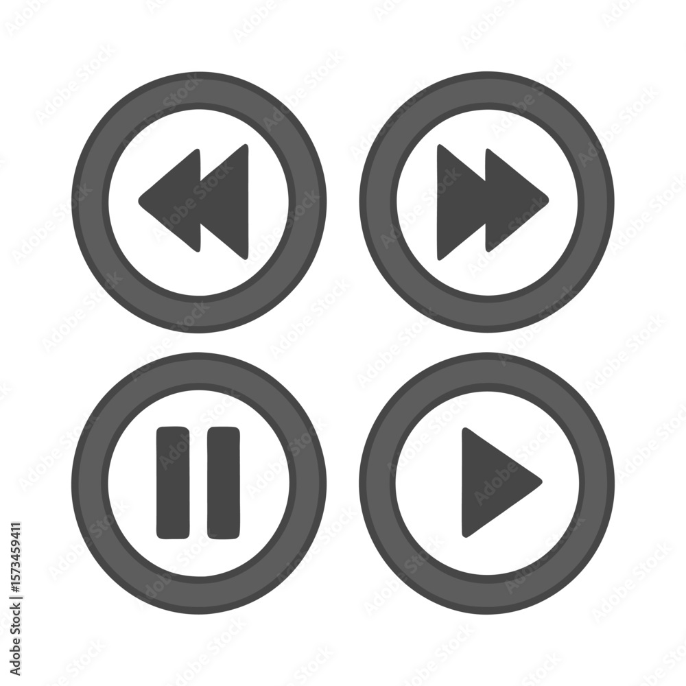 Media playback controls pause rewind Media playback controls pause rewind