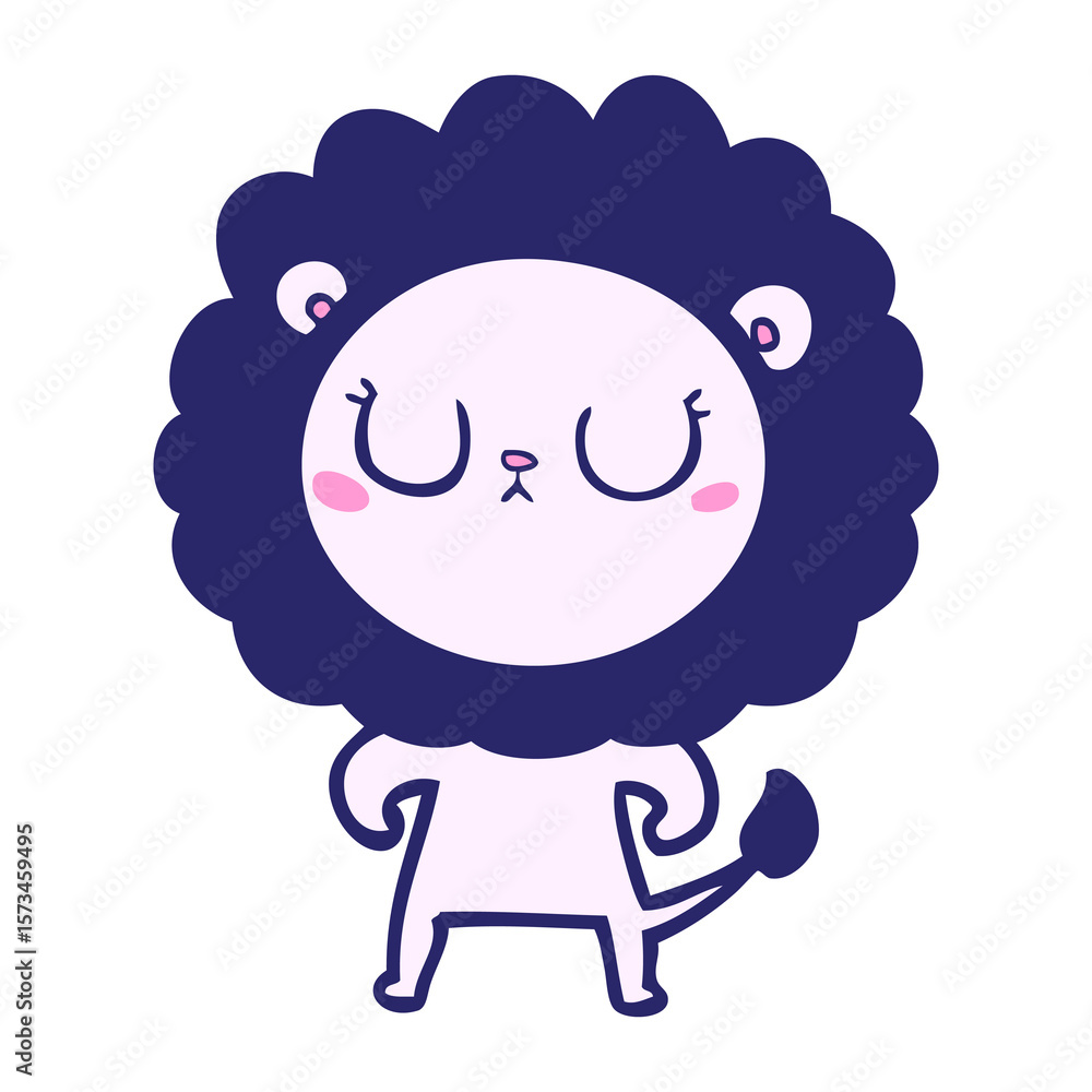 cartoon lion in bright neon color cartoon lion in bright neon color