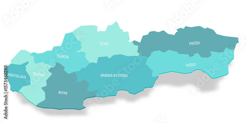 Photography Slovakia political map of administrative divisions - regions