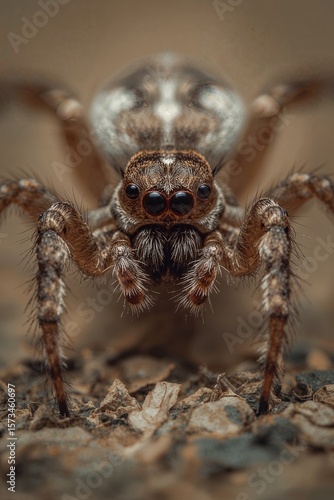 Ultra-Realistic Macro Photo of Spider with Sharp Focus on Eyes and Legs