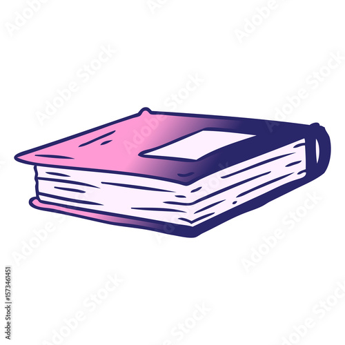 Wallpaper Mural hand drawn gradient cartoon doodle of a red journal in bright neon color Torontodigital.ca