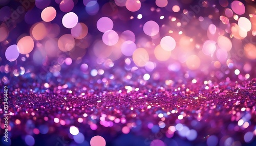 vibrant pink and purple bokeh lights with sequins background