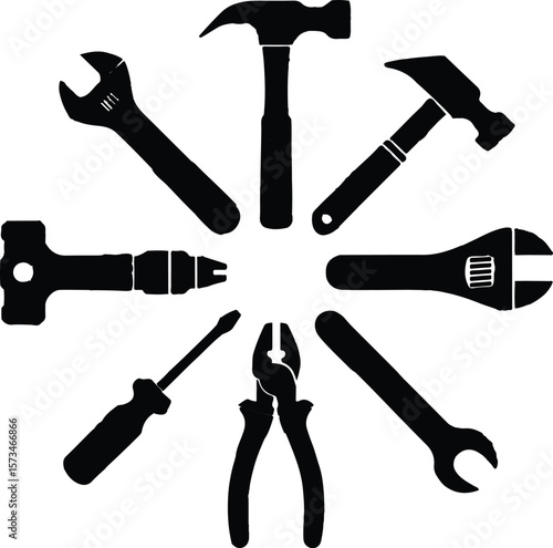 Assorted Hand Tools Wrenches, Hammers, Screwdrivers, Pliers, and More