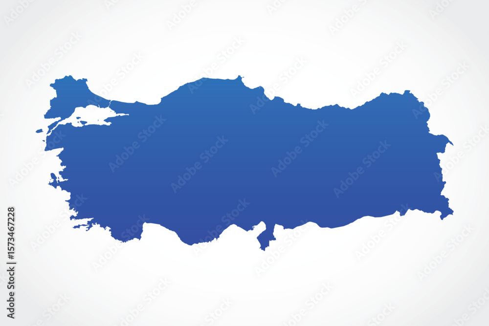 Fototapeta premium Vector graphic artwork suitable for print and web containing flat detailed map of TURKEY