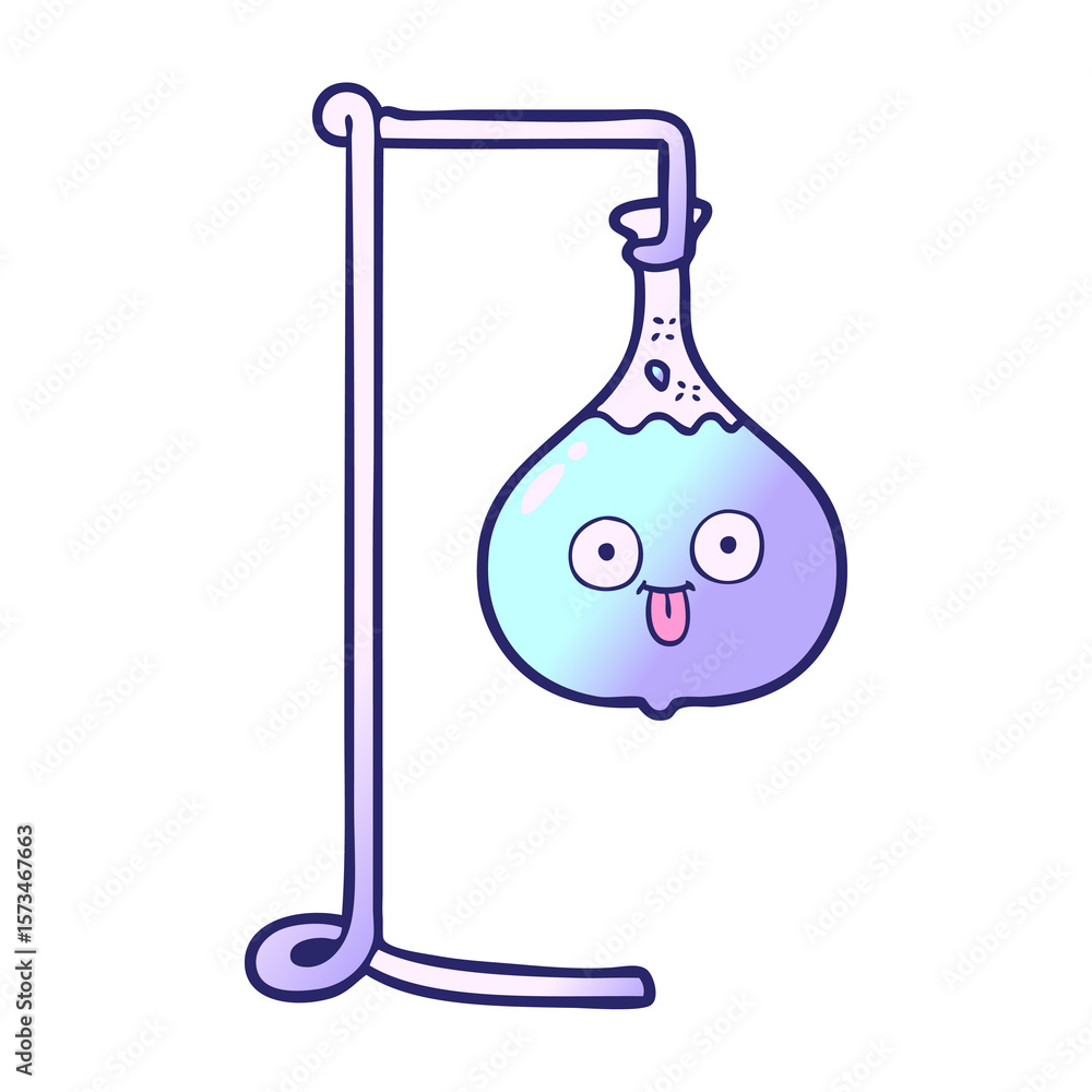 cartoon science experiment in bright neon color cartoon science experiment in bright neon color