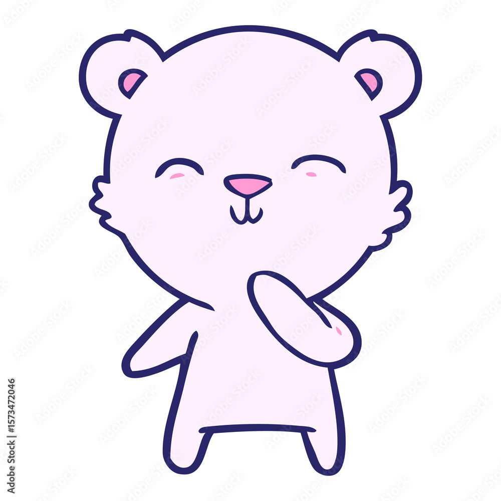 Fototapeta premium polar bear cartoon in bright neon color