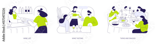 Wine bar isolated cartoon vector illustrations se