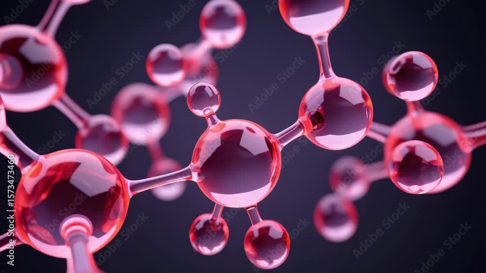 Red molecule structure, peptides and amino acids, vitamin complex ...