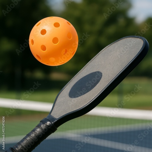 pickleball hit in the air