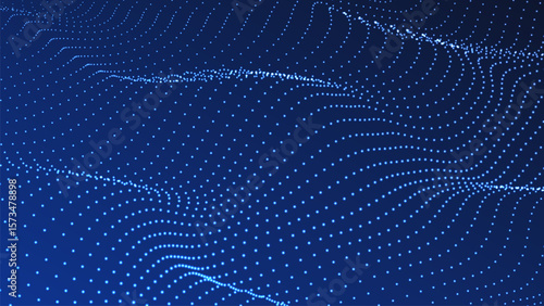 Wallpaper Mural Wave of flowing particles on a dark background. Abstract backdrop with dynamic elements of waves and dots. Vector Torontodigital.ca