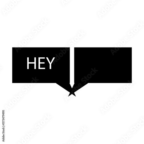 hey message icon illustration vector