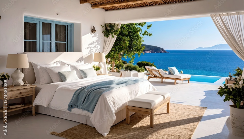 Obraz premium Luxurious seaside bedroom (1)