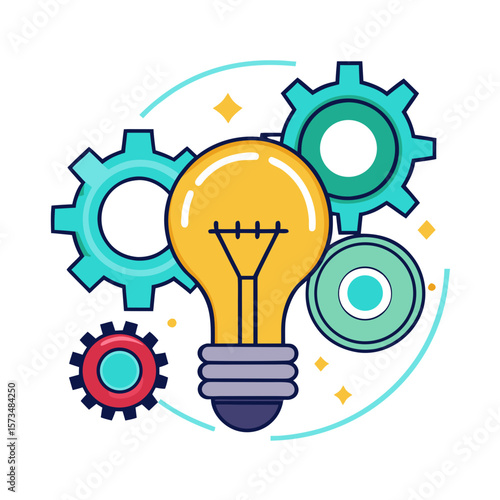 light bulb with gears