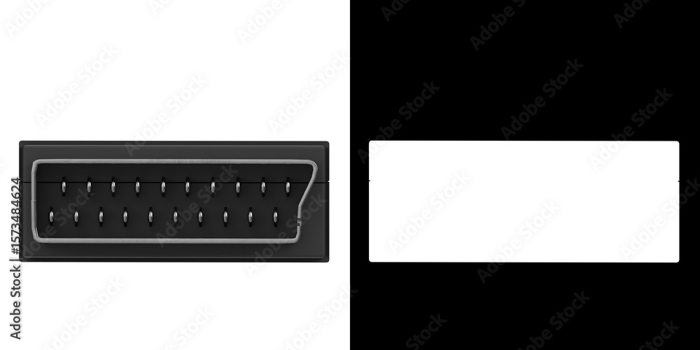 Fototapeta premium 3D rendering illustration of a SCART RCA adapter