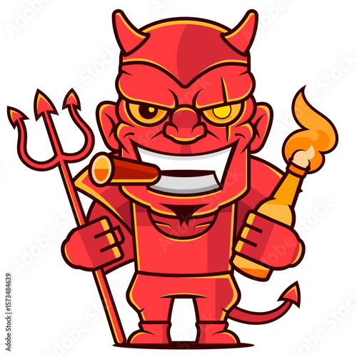 angry boss smoking cigar and blaming small businessman