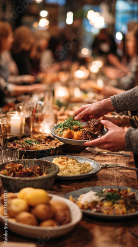 Festive Gathering with Shared Meal
